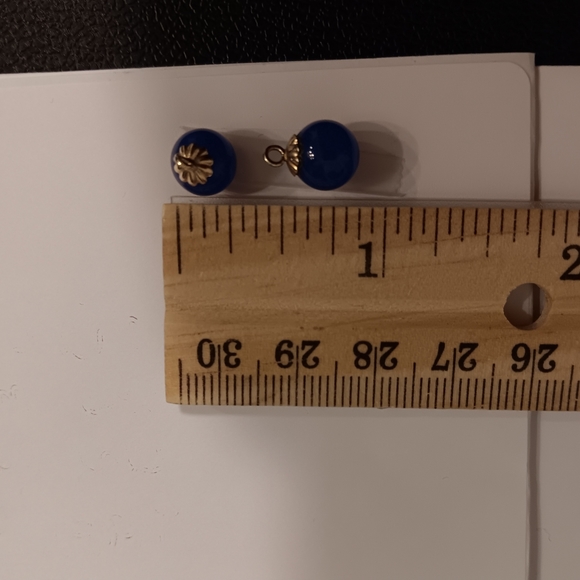 14K Gold Charms for Hoop Earrings Blue - Picture 3 of 5